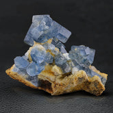 Blue Celestite with Calcite Matrix